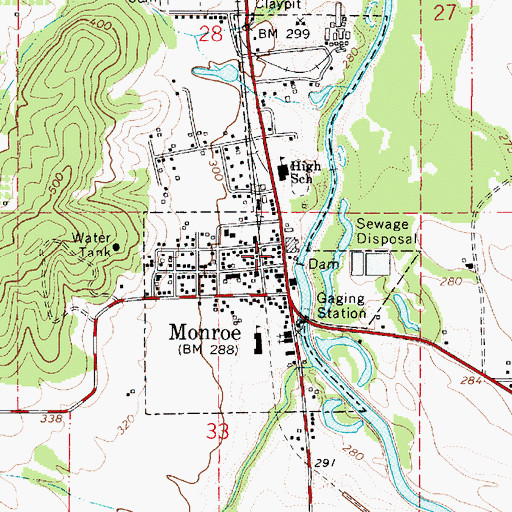 Topographic Map of South Benton Communities Historical Association Museum, OR