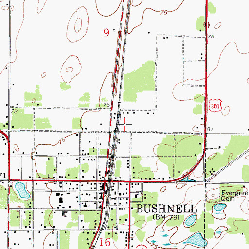 Topographic Map of Lake - Sumter Emergency Medical Services Station 441, FL