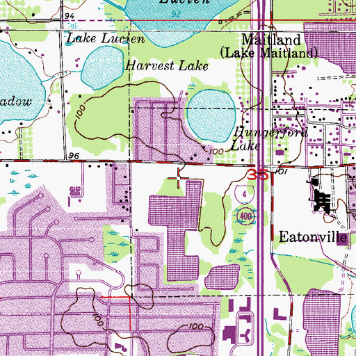 Topographic Map of Lakeside Alternatives Treatment Facility, FL