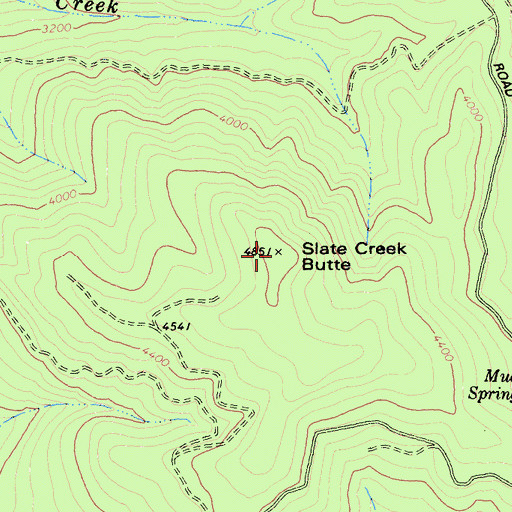 Topographic Map of Slate Creek Butte, CA