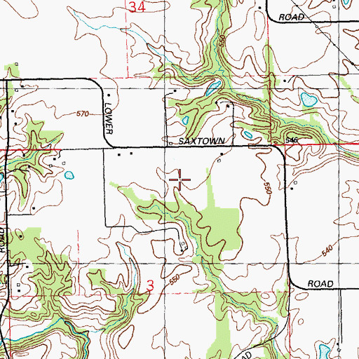 Topographic Map of Oak Ridge Farm, IL