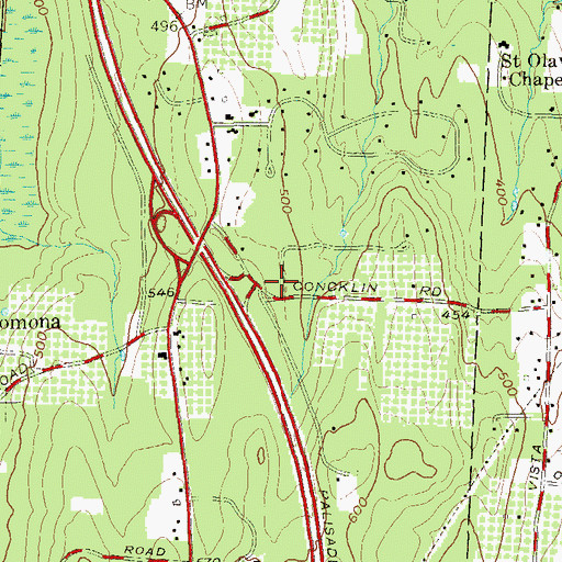 Topographic Map of Unitarian Universalist Congregation of Rockland, NY