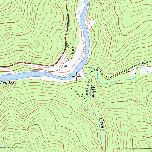 Topographic Map of Allen Creek, CA