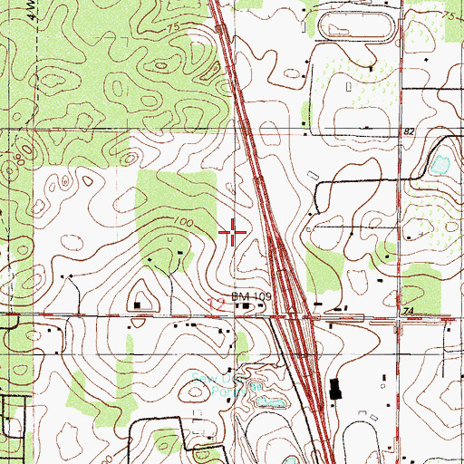 Topographic Map of Marion Crossing, FL