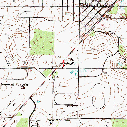 Topographic Map of Jasmine Plaza, FL