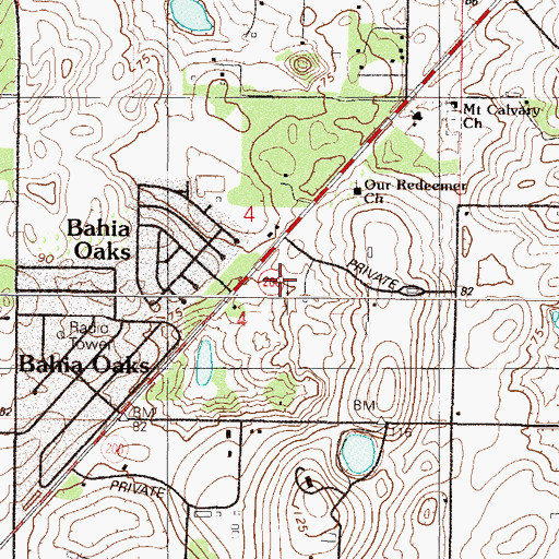 Topographic Map of Heath Brook Commons, FL