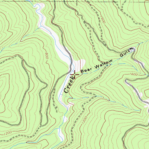 Topographic Map of Bear Wallow Gulch, CA