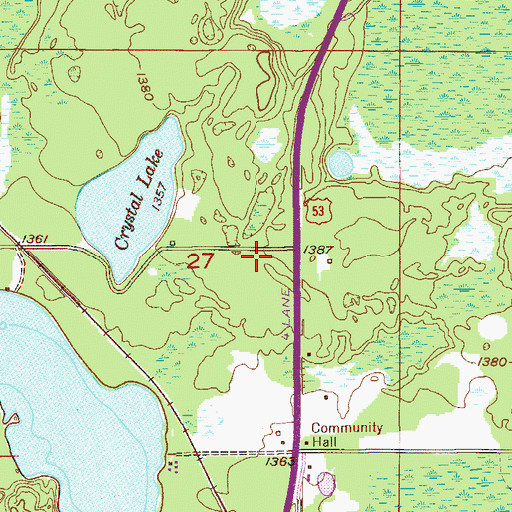 Topographic Map of Central Lakes Fire Department and Community Organization Station 1, MN
