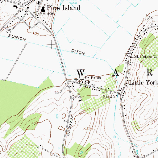 Topographic Map of Pine Island Bible Church, NY