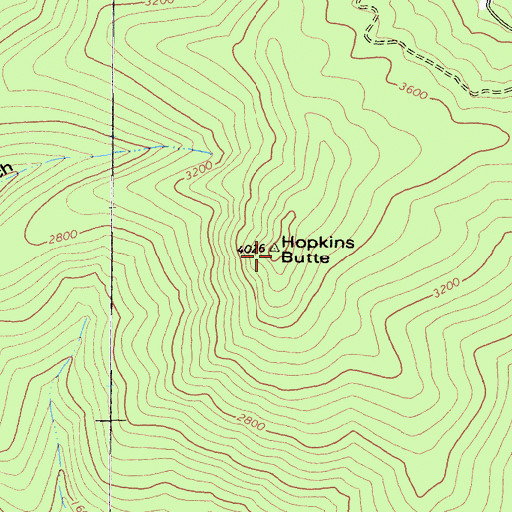 Topographic Map of Hopkins Butte, CA