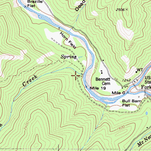 Topographic Map of Horn Creek, CA