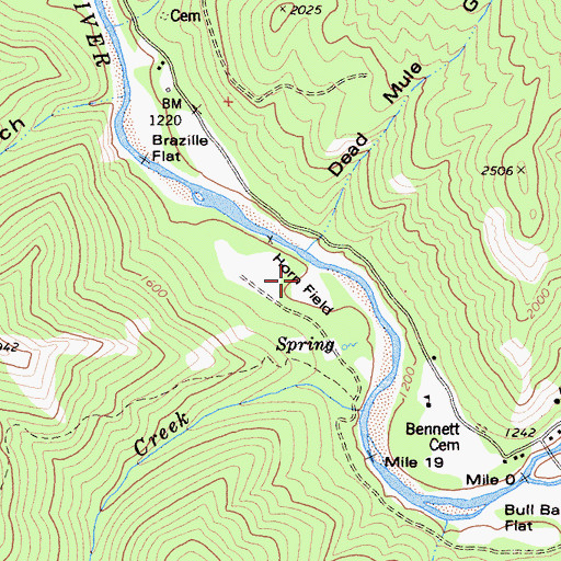 Topographic Map of Horn Field, CA