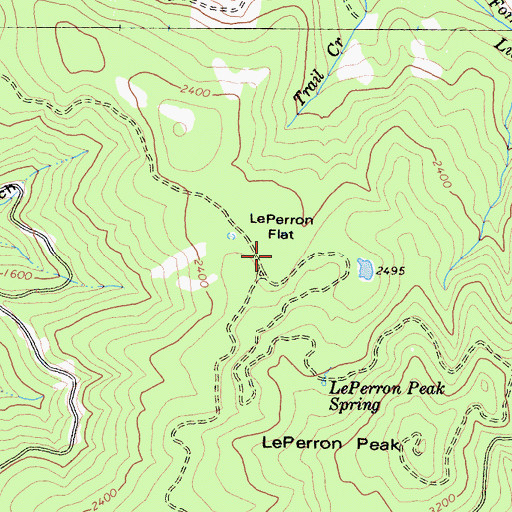 Topographic Map of Le Perron Flat, CA