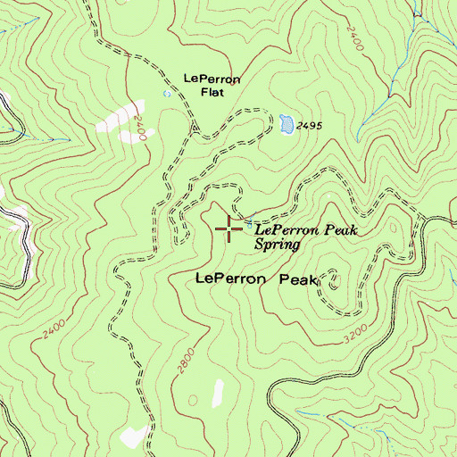 Topographic Map of LePerron Peak Spring, CA