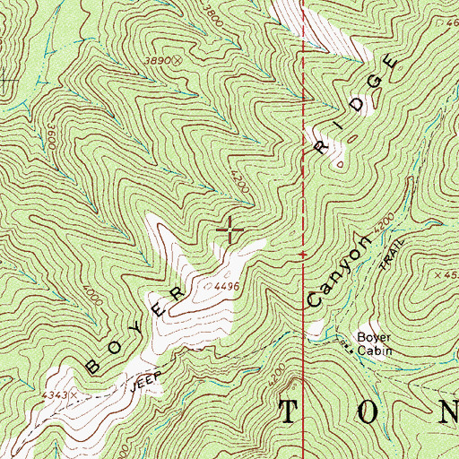 Topographic Map of Boyer Ridge, AZ