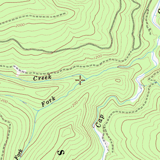 Topographic Map of Middle Fork Leary Creek, CA