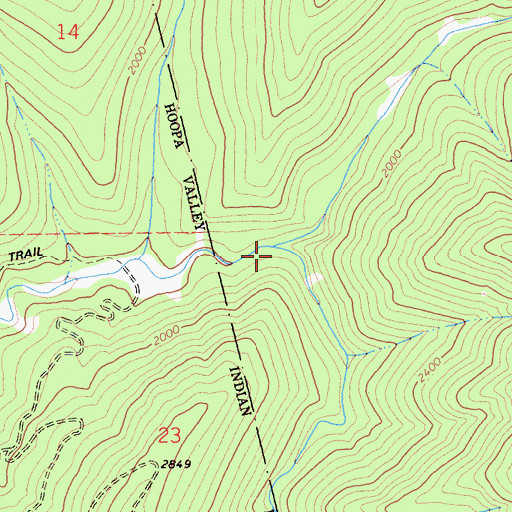 Topographic Map of North Fork Mill Creek, CA