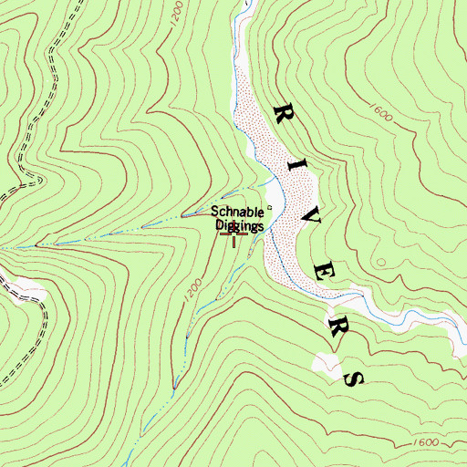Topographic Map of Schnable Diggings, CA
