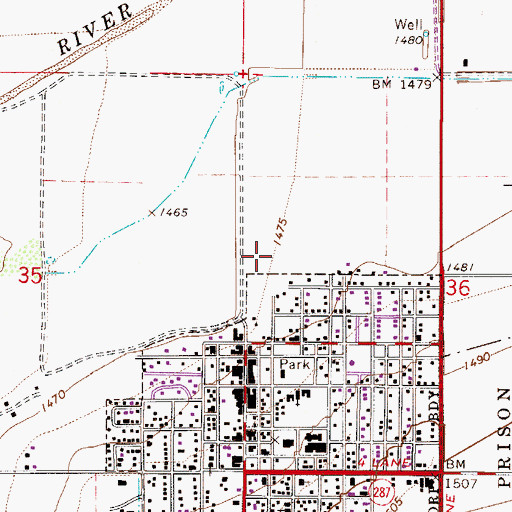Topographic Map of Florence Fire Department, AZ