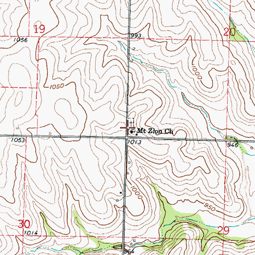Topographic Map of Pleasant Hill Cemetery, KS