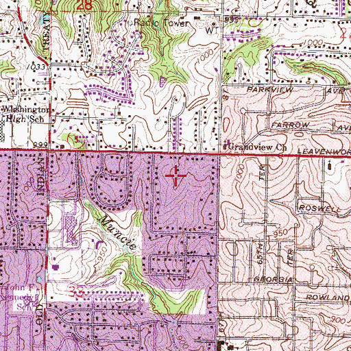 Topographic Map of Griffith Cemetery, KS