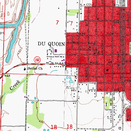 Topographic Map of Pinckneyville Ambulance Service Duquoin, IL