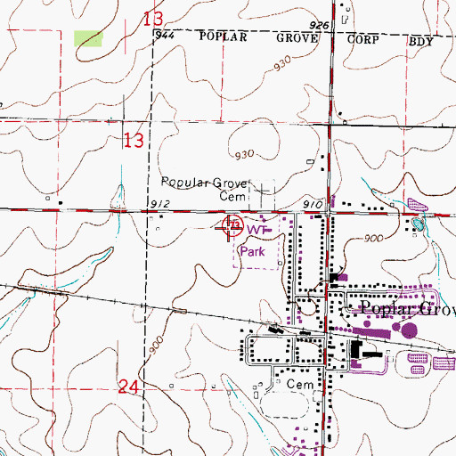 Topographic Map of Capron Rescue Squad, IL
