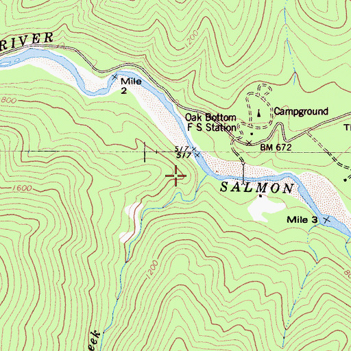 Topographic Map of Somes Creek, CA