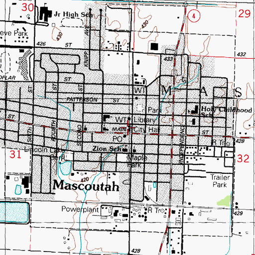 Topographic Map of Mascoutah Department of Public Safety EMS, IL