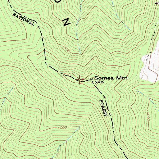 Topographic Map of Somes Mountain, CA