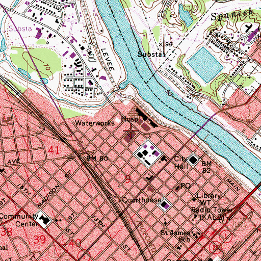 Topographic Map of Rapides Women's and Children's Hospital, LA