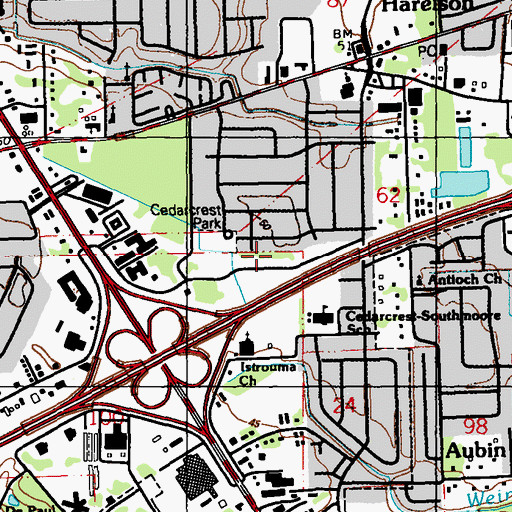 Topographic Map of Beacon Behavioral Health, LA