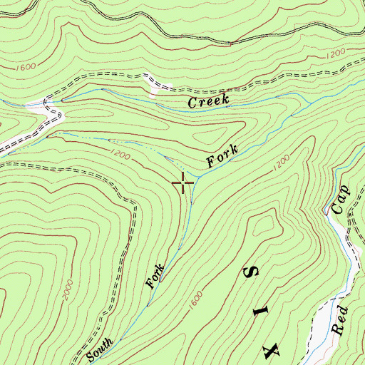Topographic Map of South Fork Leary Creek, CA