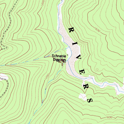 Topographic Map of South Fork Red Cap Creek, CA