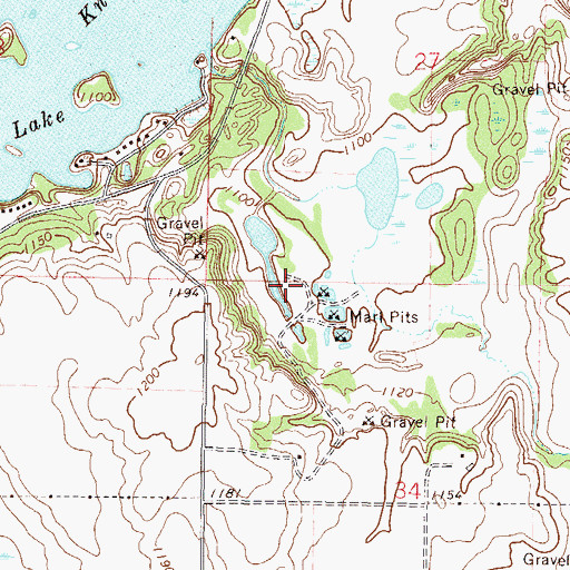 Topographic Map of Gertkin Marl Pits, MN