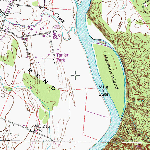 Topographic Map of Darnell's Field, TN