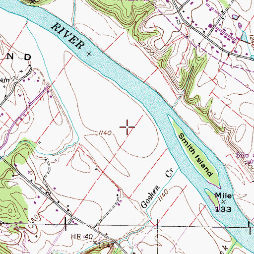 Topographic Map of Darnell's Landings, TN