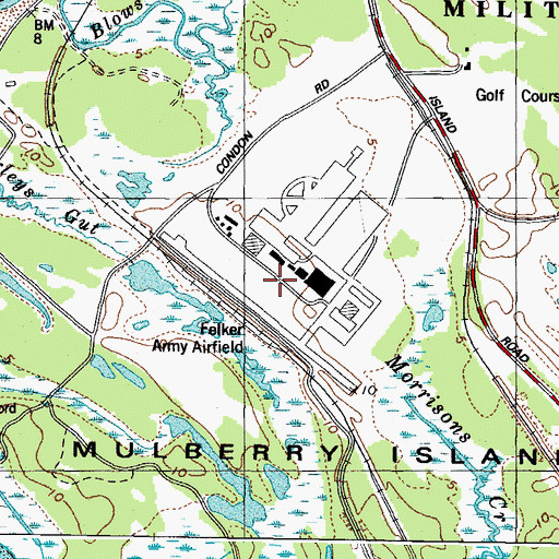 Topographic Map of Felker Army Airfield, VA
