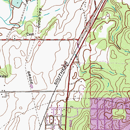 Topographic Map of Edwards Farm Airport, AL