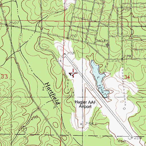 Topographic Map of Hagler Army Heliport, MS