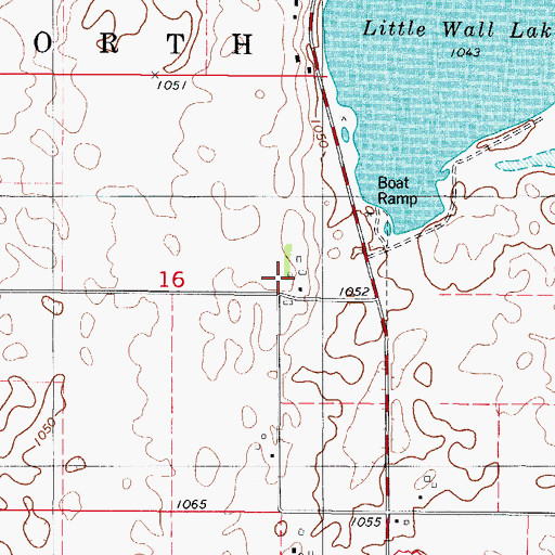 Topographic Map of Lund Airport, IA