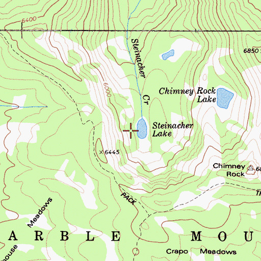 Topographic Map of Steinacher Lake, CA