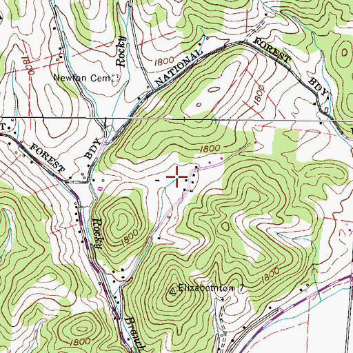 Topographic Map of Carter County Landfill, TN