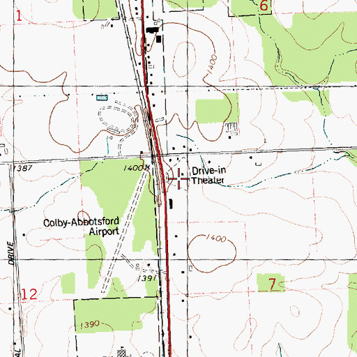 Topographic Map of 13-29 Drive-In (historical), WI