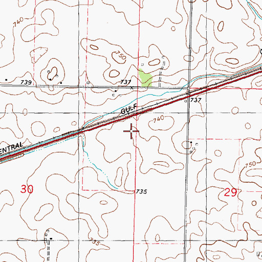 Topographic Map of John Scharff Airport, IL