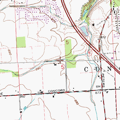 Topographic Map of John A. Wannemacher Nature Preserve, OH