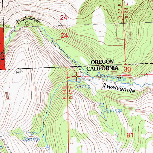 Topographic Map of Tenmile Creek, CA