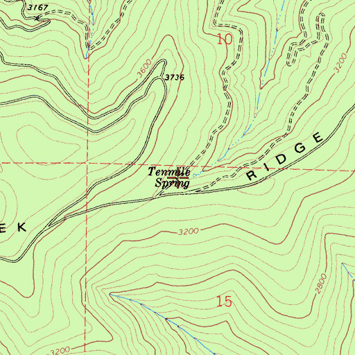 Topographic Map of Tenmile Spring, CA