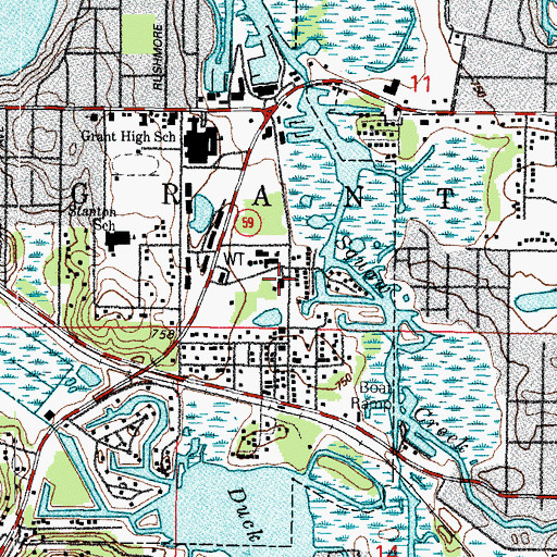 Topographic Map of Fox Lake Fire Department Station 2, IL