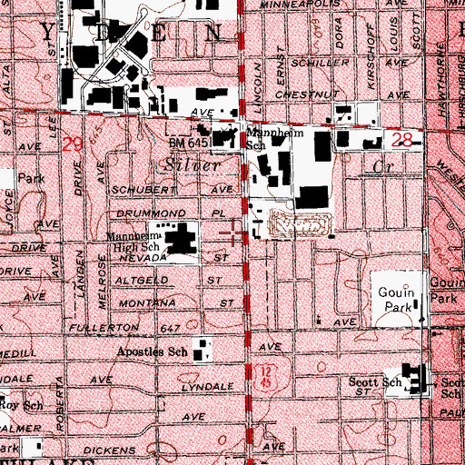 Topographic Map of Leyden Fire Protection District, IL